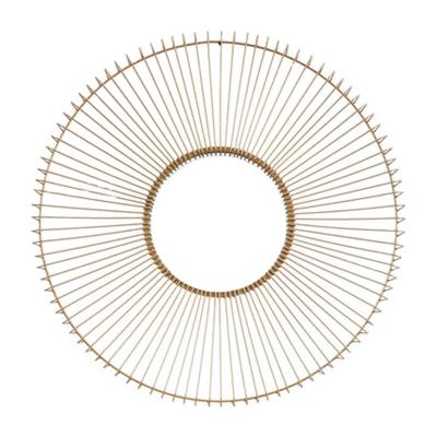 China Background Minimalist Home Wall Ware Art Metal Sun Round Iron Wire Frame Decorative Mirror for sale