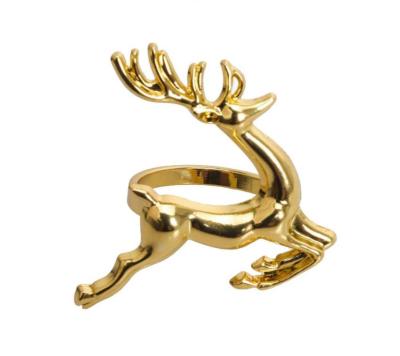 China Eco - Friendly Reindeer Shape Napkin Holder Ring , Decorative Christmas Deer Napkin Ring for sale