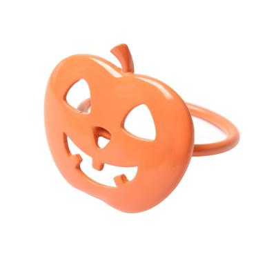 China Eco - Friendly Halloween Pumpkin Napkin Holder Ring , Decorative Napkin Holder for sale