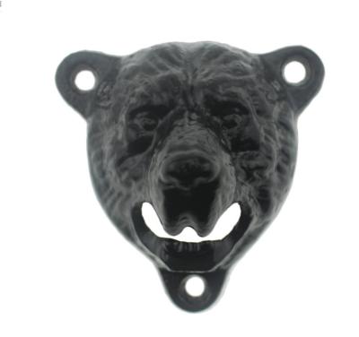 China Wall Mounted Wall Mounted Bottle Opener, Bear Shape Metal Head Beer Bottle Opener, Metal Casting Opener for sale