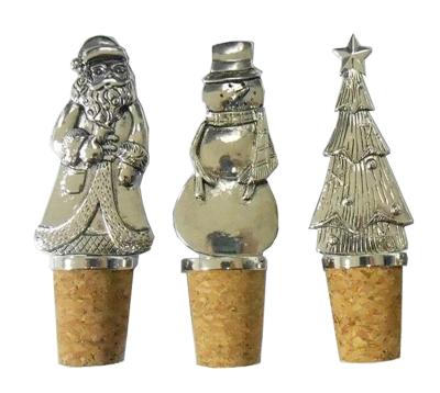 China With Santa Claus Snowman Christmas Tree Cork Wine Stopper Christmas Bottle Epoxy Decorative Stopper for sale