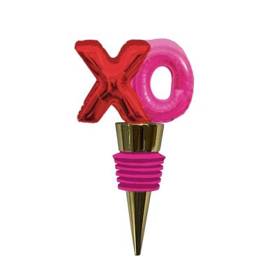 China Multicolor Novelty Double Color XO Acrylic Wine Stopper, Multicolor Bottle Stopper for sale