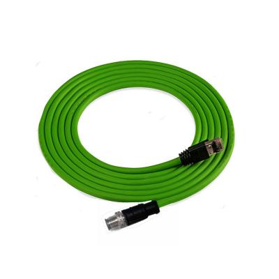 China Hot Selling IP67 Aviation Plug 4 Pin Male Electrical Wire Transmission Sensor Electronic Cable M12 To RJ45 D Line Type Cable For Electrical for sale