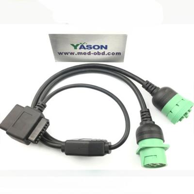 China OBDII Gateway To Male And Female Y Cable J1939 9pin Price YS-JPS006 for sale