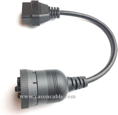 China Type 1 J1939 9pin to OBD2 Cable Black J1939 to Female OBDII Adapter for Truck & ELD & Code Reader YS-9P-OBD01 for sale