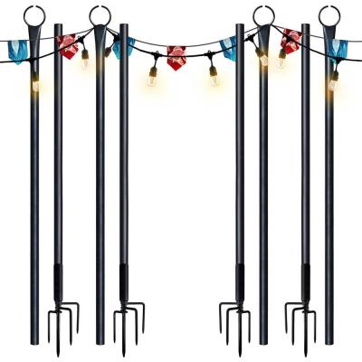 China Heavy Duty Designed Stand Light Oniya Flag 9ft Metal Light Pole Outdoor Patio Lights Christmas Light Poles for sale