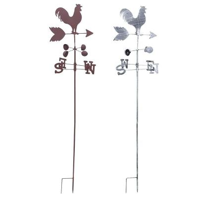 China Oniya Traditional Iron Garden Ornament Stake Wind Sense Vintage Rooster Handcrafted Weather Palette for sale