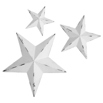 China Custom Size And Color Oniya Fashion White Metal Star Mounted Wall Art For Wall Decoration for sale