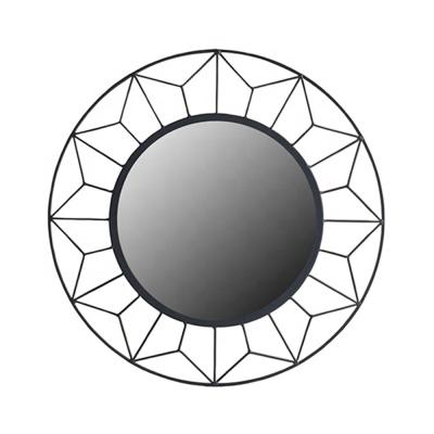 China Custom Size and Color Oniya Round Decorative Mirror Metal Geometric Figure Hang Wall Mirror with Frame for Living Room, Bedroom, Bathroom for sale