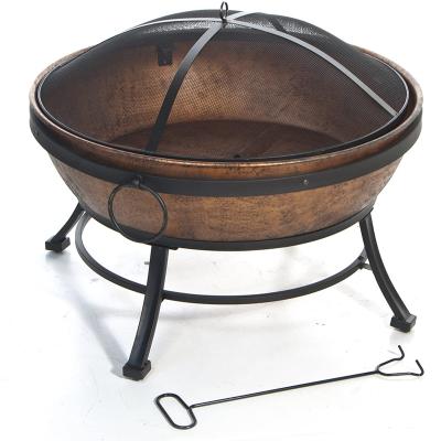 China Outdoor Heating Oniya Home Products Avondale Steel Fire Bowl Copper Colored Fire Pit for sale