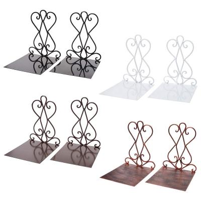 China Metal Wire Oniya Black Office Home Book Ends 2 Pieces Heavy Duty Classic Custom Metal Bookends For Library for sale