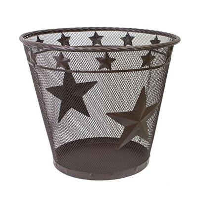 China Metal Garbage Bin Wire Litter Bin Viable Star Mesh Waste Basket for sale