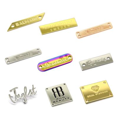 China Washable.eco-friendly.durable.nickel high quality custom garment metal labels metal logo for handbags for sale