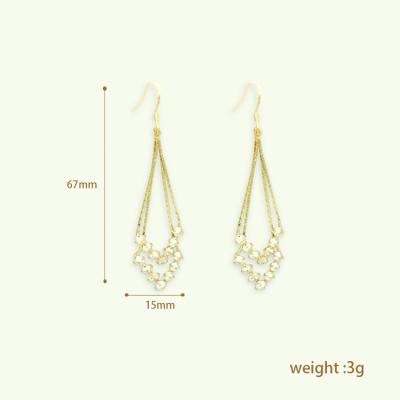 China New Arrival TRENDY Women Fashion Gold Plated Zircon Water Droplets Earrings for sale