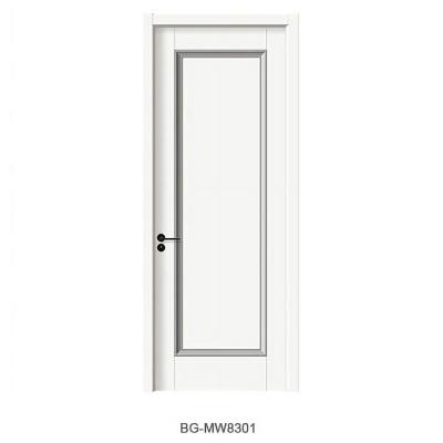 China Melamine design door bedroom door MDF modern wood interior hotel room modern wood prehung door bedroom door for sale