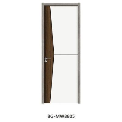 China Modern Interior Melamine Skin Interior Modern MDF Wood Door Interior Door To Apartment / Hotel for sale