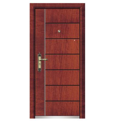 China Modern Flat Design Steel Wooden Armored Door for sale