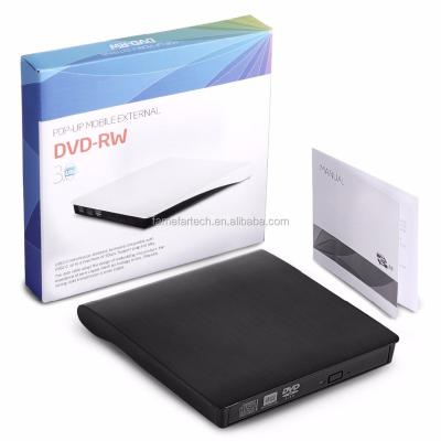 China Ultra Slim USB 3.0 External UEB DVD RW DVD ROM Drive /Writer/Burner CD for XP Windows 7, for Windows 8, for Windows 10 - Black for sale