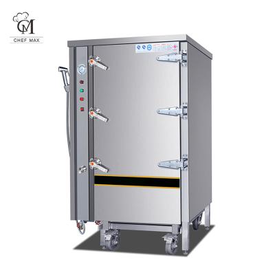 China Sustainable Commercial Kitchen Equipment Seafood Rice Steaming Cart Gas Electric Food Steamer Cart for sale