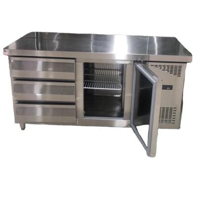 China Commercial Single-temperature Bar Refrigerator With Double Door Drawer Container Side By Side Refrigeration Equipment for sale