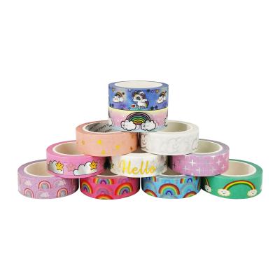 China 2020 Custom Printed Japanese Kawaii Washi Tape Waterproof Gold Foil Vintage Tapes for sale