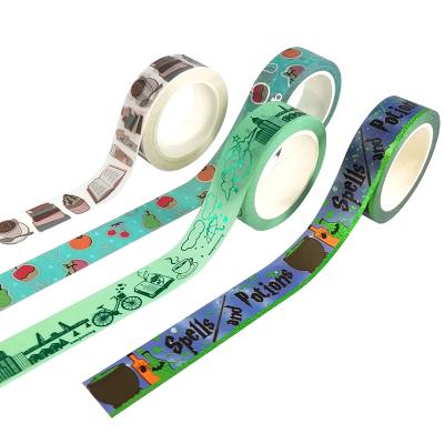 China Waterproof Wholesale OEM Adhesive Custom Printed Colored Foil Masking Washi Tape for sale