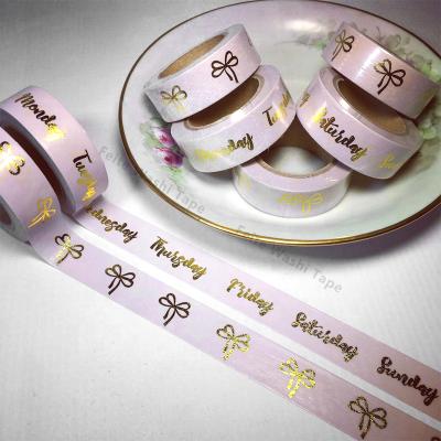 China Waterproof Custom Design Printed Decorative Gold Foil Adhesive Bee Washi Tape for sale