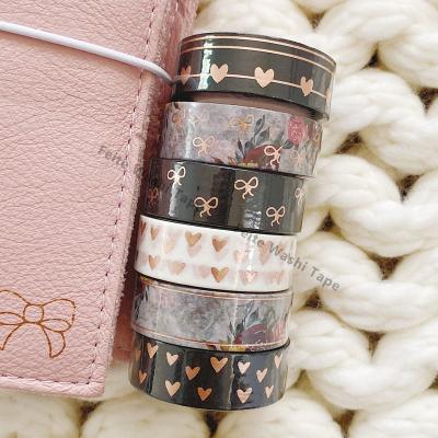 China Waterproof Free Design Stationery Crafts Special Gold Foil Washi Tape Set With Your Logo for sale