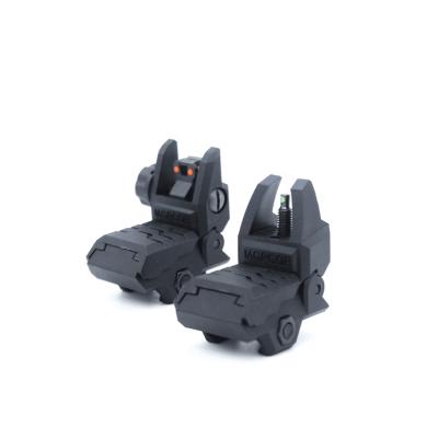 China Polymer Iron Sights Flip-Up Front & Rear Sights Fiber Optics Polymer Mounting Sight For Picatinny Weaver Rails for sale