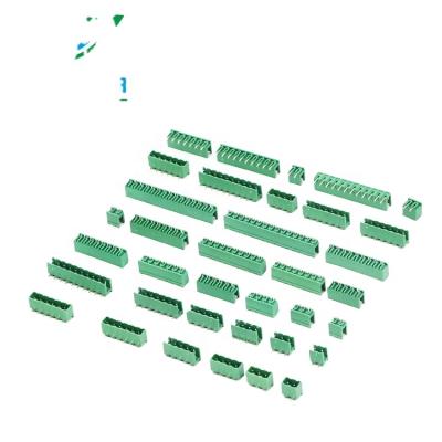 China PA66/UL94 V-0 Socket Receptacles 5.08 Male 3.81mm Female Terminal Connectors Green TB Pluggable 2 4 6 8 10 Pins for sale