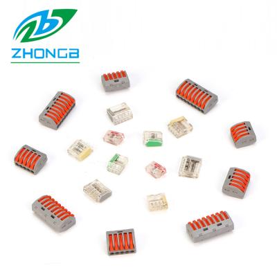 China 222 Series Push In Quick Lever Nut Wire Quick Plug In Electrical Terminal Block Quick Splice Connector for sale