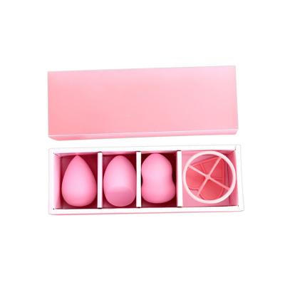 China Non Toxic High Quality Latex Rose Latex Makeup Sponge Free Gift Set Beauty Blast Cosmetic Blender With Display Stand for sale