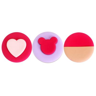 China Wholesale New Style Cartoon Heart Puff Makeup Air Cushion Powder Puff Beauty Cosmetic Sponge Facial Cute Red Blender Non-latex for sale