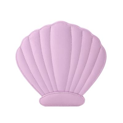 China High Quality Cute Purple Shell Shape Makeup Brush Travel Pink Cosmetic Case Kid Girl Fashion Organize PU Bag for sale