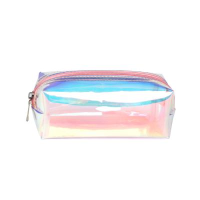 China Normcore/Minimalist PVC Amazone Travel Cosmetic Case Laser Rainbow Gradient Color Makeup Brush Storage Transparent Bag Hot Selling for sale