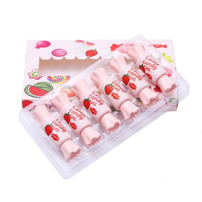 China Hot Selling Amazon Sunscreen Candy 6pcs Moisturizing Lip Gloss Lipstick Gift Set With Fruit Flavor Russian Red Diva for sale