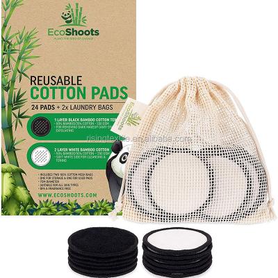 China Organic Bamboo Cotton Reusable Makeup Remover Pads Eco-Friendly Washable Natural Bamboo Rounds for sale