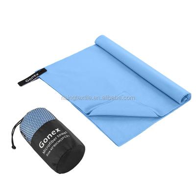 China Custom Printed Quick-drying QUICK-DRY Towel Water Beach Travel Microfiber Suede Sports Towel for sale