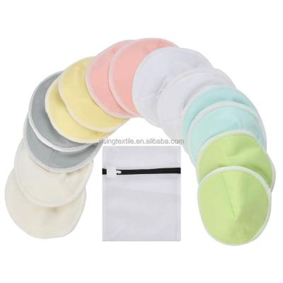 China High Quality ABSORBENT Nursing Breast Pads Washable Nursing Braest Pads Bamboo 3 Layer Breast Pads With Laundry Bag for sale