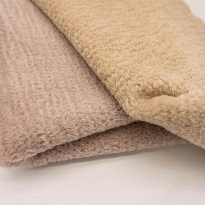 China Good Quality Anti-Static Heavy Stylish Thick Garment Make Order Yarn Dyed 100% Polyester Fiber Terry Loop Knitting Wavy Coat Fabric for sale