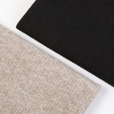 China Winter Anti-Static Spring Custom Made Rib Fabric 35%Polyester 45%Rayon 20%Nylon Cashmere Fabric Imitation Knitted Fabric For Base for sale