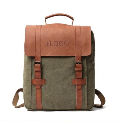 China Multifunctional New Arrival Canvas Bag Cotton Waterproof Waxed Leather Backpack For Man for sale