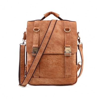 China Logo Genuine Leather Bag Long Retro Multifunctional Leather Strap Custom Leather Backpack For Business for sale