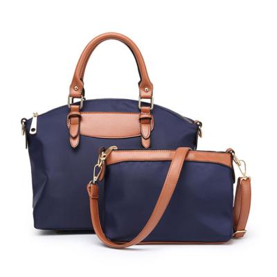 China Normcore / Minimalist Guangzhou Bag Factory 2 In 1 Designer PU Nylon Leather Women Handbags for sale