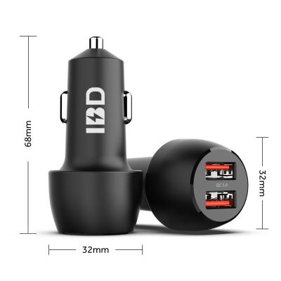 China OEM 3A Qualcomm Qualcomm IBD 2022 Mobile Phone Charger 2 High Quality Car Dual Fast Port Charger 36W Car Charger 36W Usb for sale