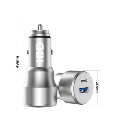 China Dual Ports Output Custom Electric Mobile Phone OEM USB Port PD Car Charger Dual QC 3.0 for sale