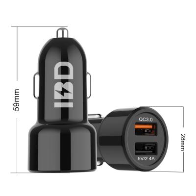 China Mobile Phone Consumer Car Accessories Mobile Phone 12v Electronic Fast Charging 3.0 USB Car Charger 5v/2.4a Dual Charging Smartphone for sale