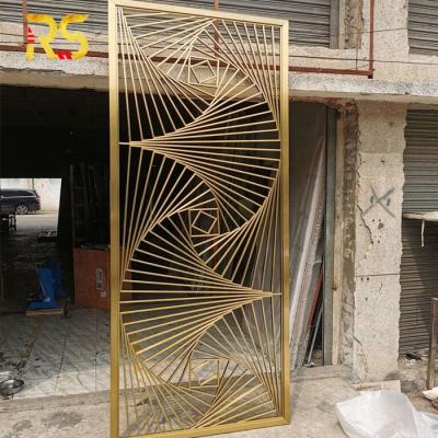 China CLASSIC Decorative Metal Gold Wall Partition Room Divider Screen Fence for sale