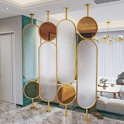 China Modern Decorative Room Divider Panel Screen Glass Wall Partition Room for sale