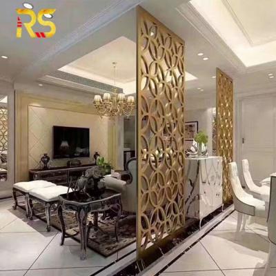 China CLASSIC Interior Decorative Gold Metal Partition Screen Room Divider for sale